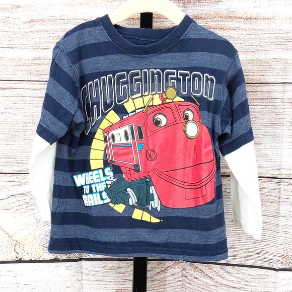 Chuggington Blue and White Wilson Striped Long Sleeve Top Size 3T - Picture 1 of 10
